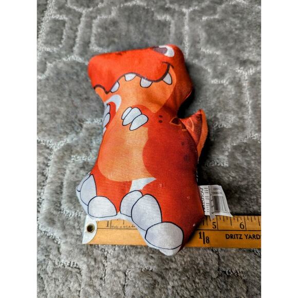 Kellytoy 9" Orange Dino Plush 2018 silky small stuffed animal t-rex dinosaur - Picture 3 of 5